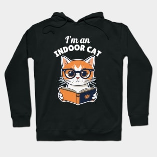 I'm an Indoor Cat Reading Book Hoodie